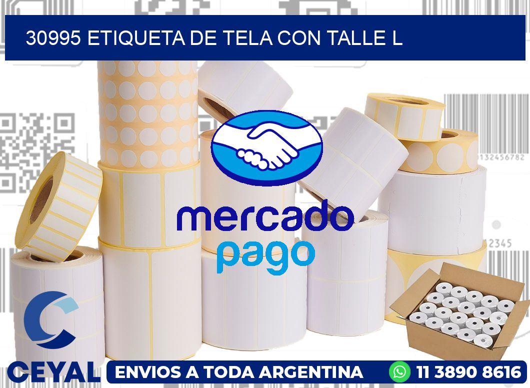 30995 ETIQUETA DE TELA CON TALLE L