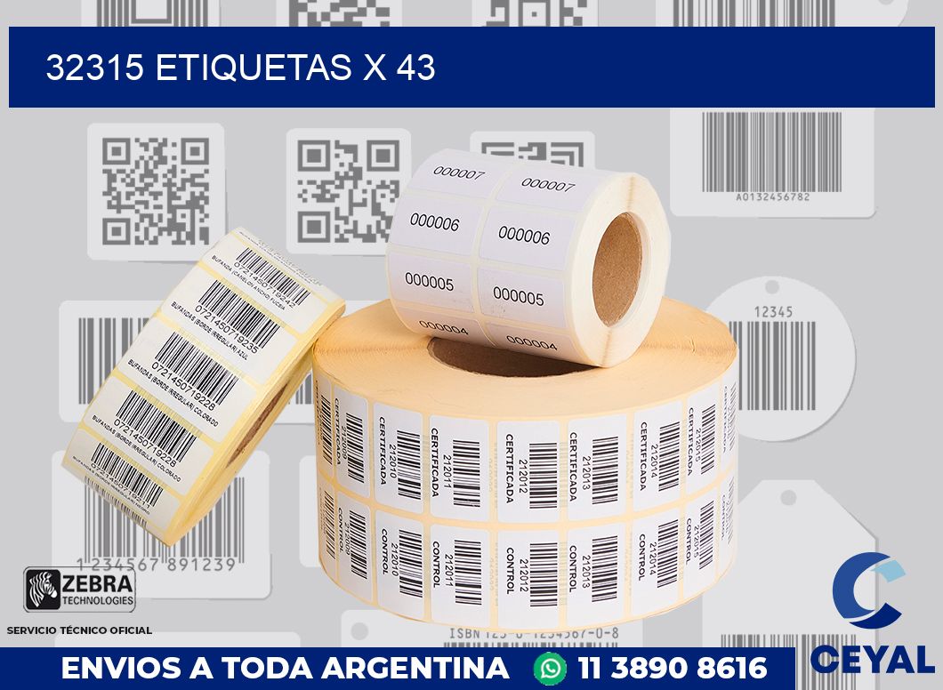 32315 Etiquetas x 43