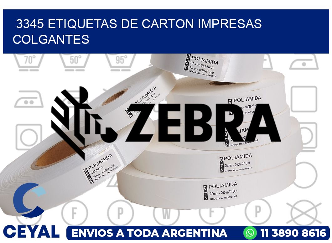 3345 ETIQUETAS DE CARTON IMPRESAS COLGANTES