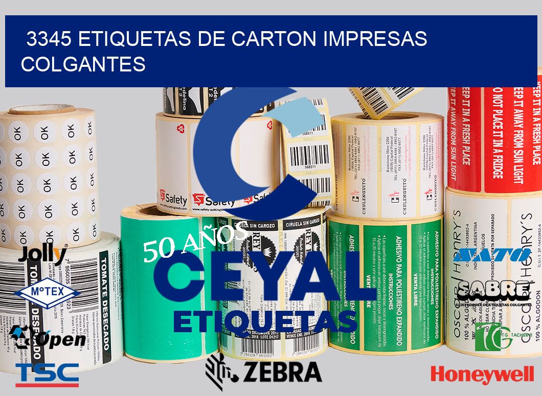 3345 ETIQUETAS DE CARTON IMPRESAS COLGANTES