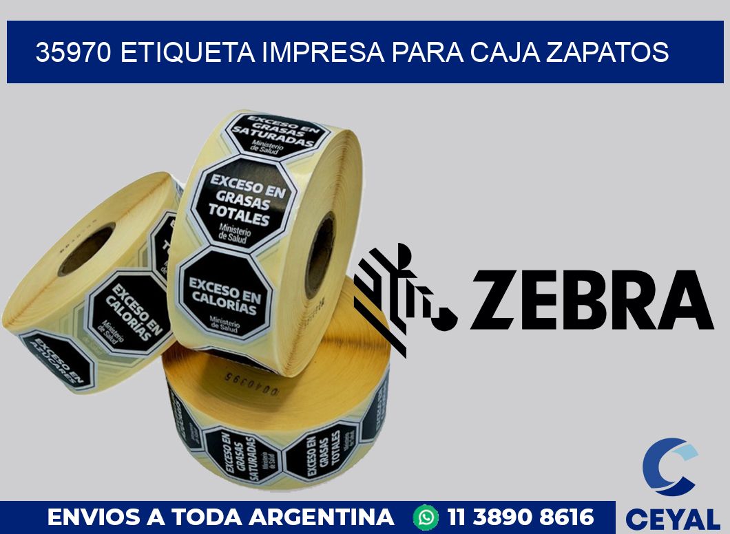 35970 ETIQUETA IMPRESA PARA CAJA ZAPATOS