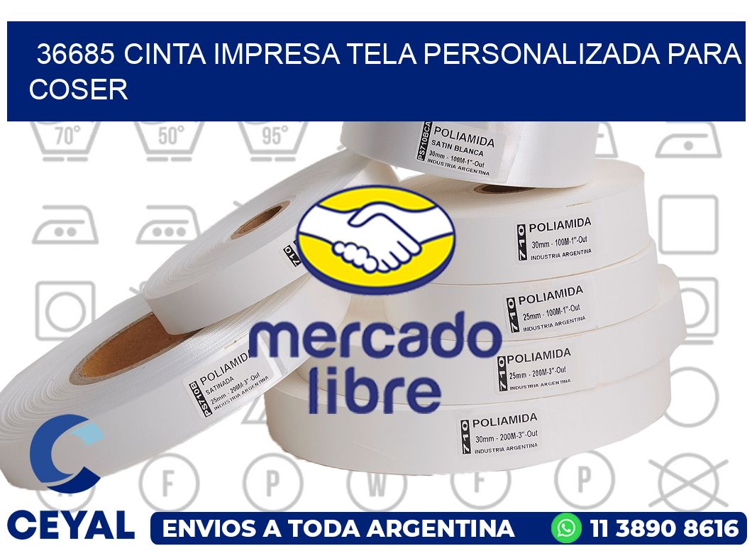 36685 CINTA IMPRESA TELA PERSONALIZADA PARA COSER