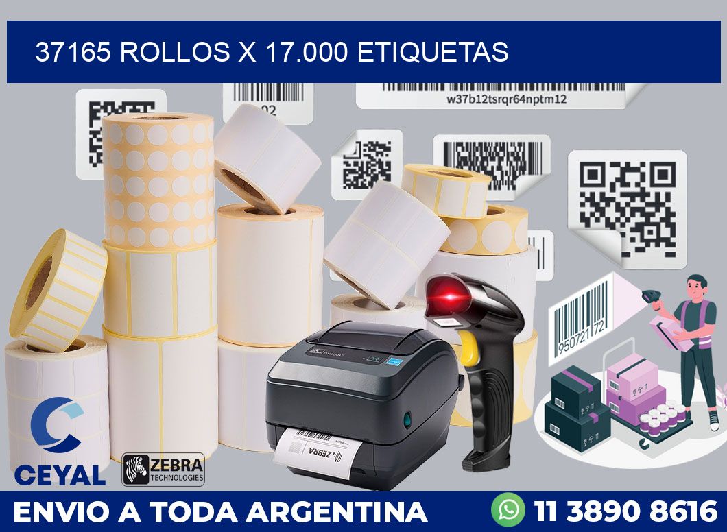 37165 Rollos x 17.000 etiquetas