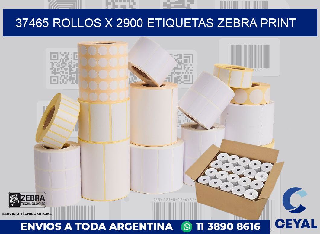 37465 Rollos x 2900 etiquetas zebra print