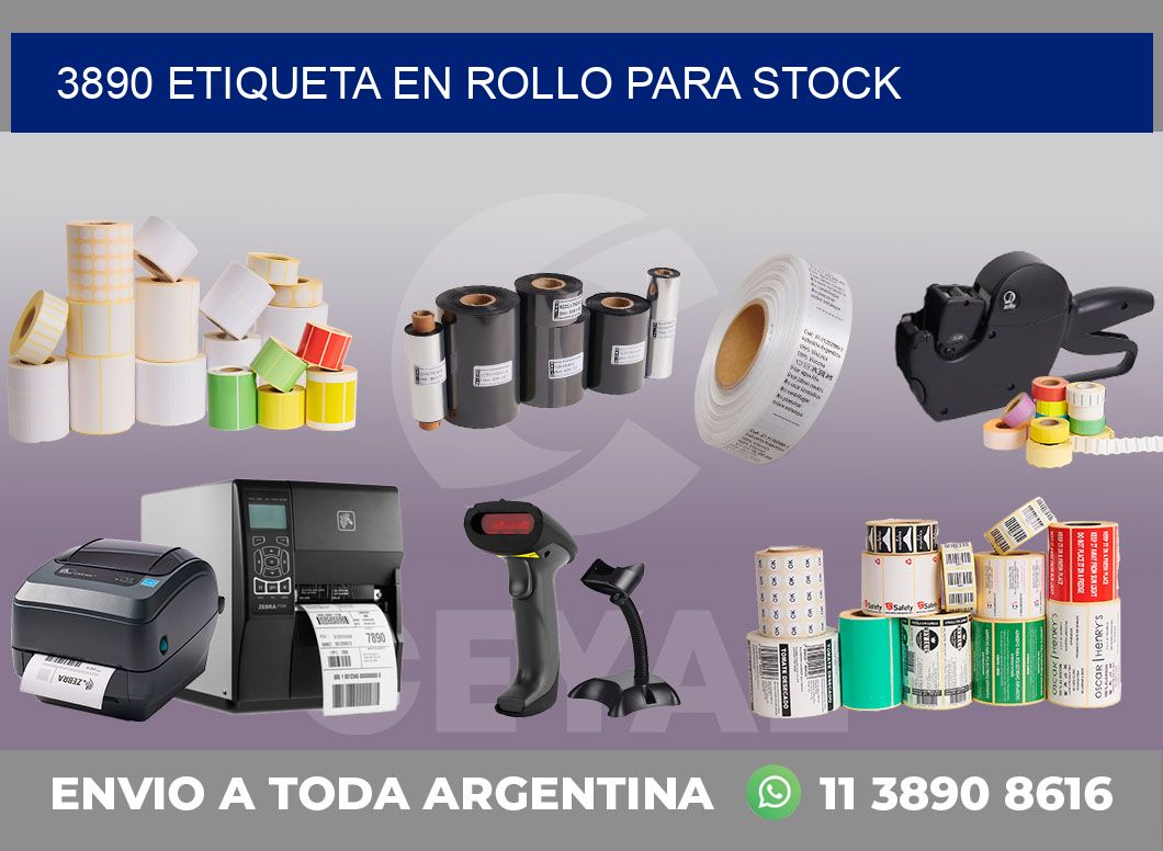 3890 ETIQUETA EN ROLLO PARA STOCK