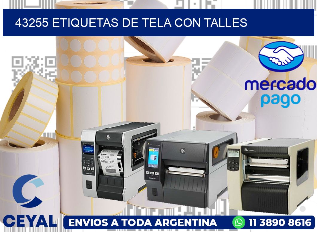 43255 ETIQUETAS DE TELA CON TALLES