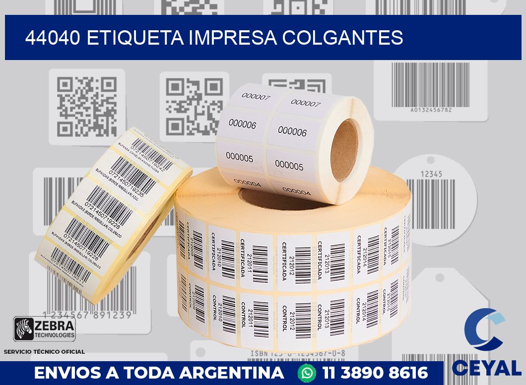 44040 ETIQUETA IMPRESA COLGANTES