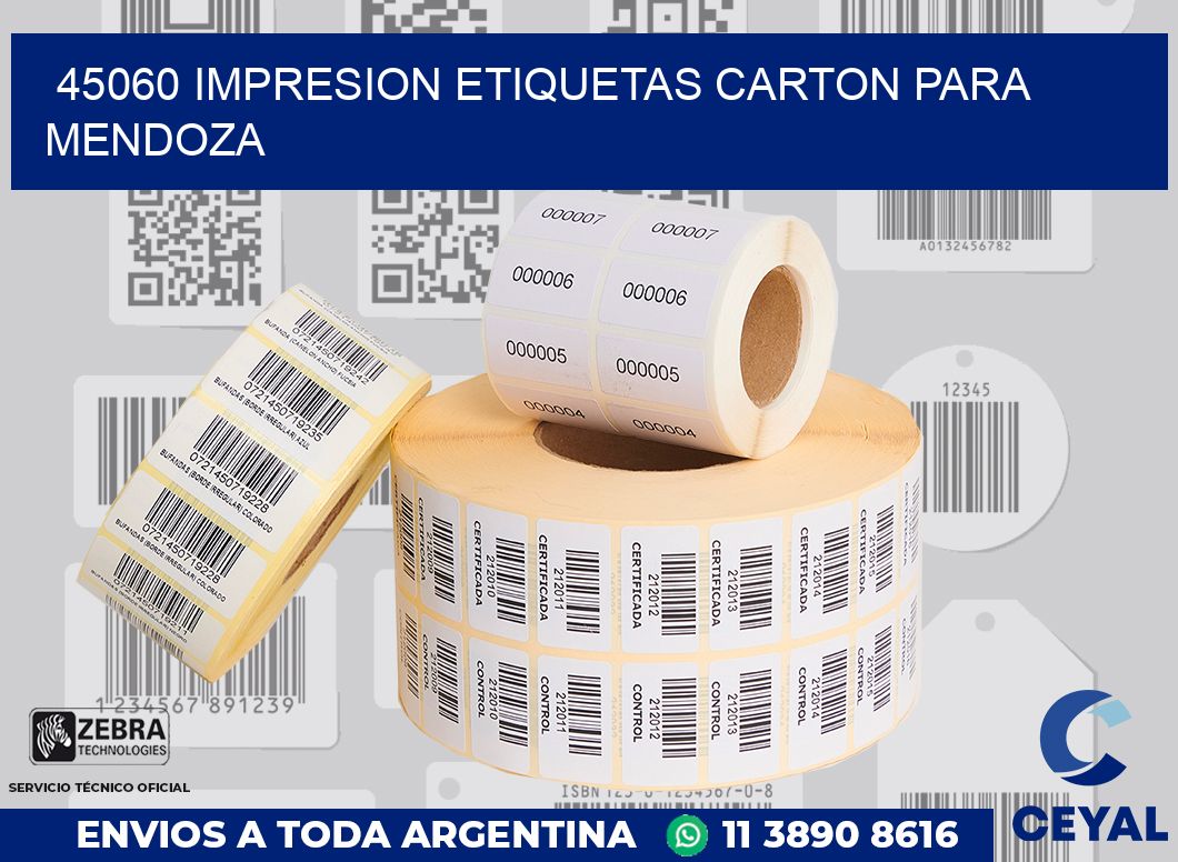 45060 IMPRESION ETIQUETAS CARTON PARA MENDOZA