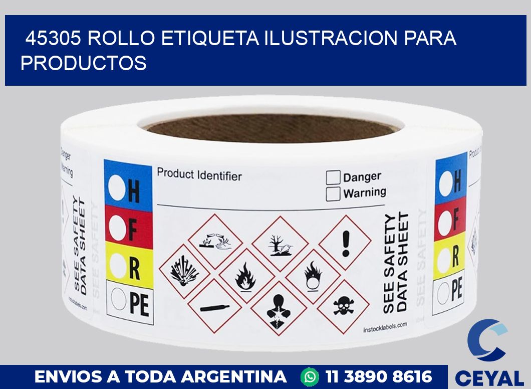 45305 ROLLO ETIQUETA ILUSTRACION PARA PRODUCTOS