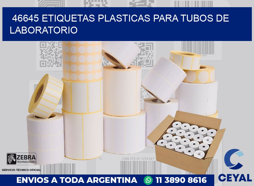 46645 ETIQUETAS PLASTICAS PARA TUBOS DE LABORATORIO