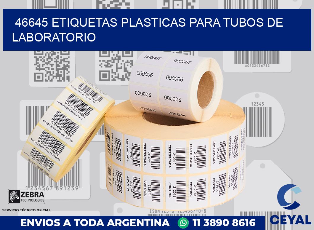 46645 ETIQUETAS PLASTICAS PARA TUBOS DE LABORATORIO
