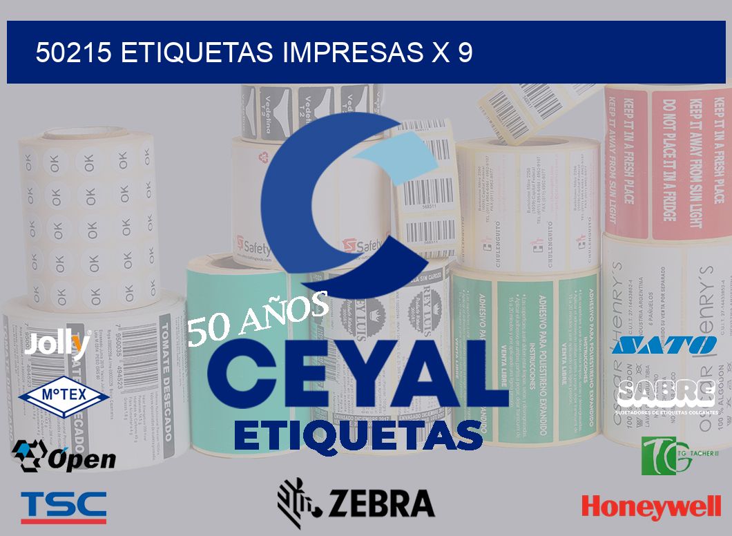 50215 Etiquetas impresas x 9