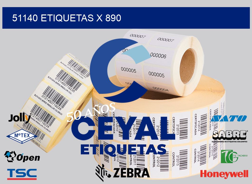 51140 Etiquetas x 890