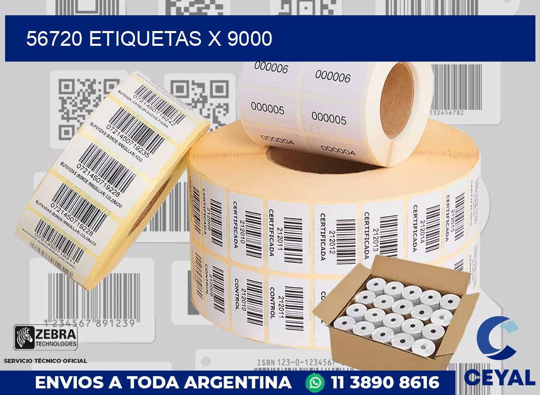 56720 Etiquetas x 9000