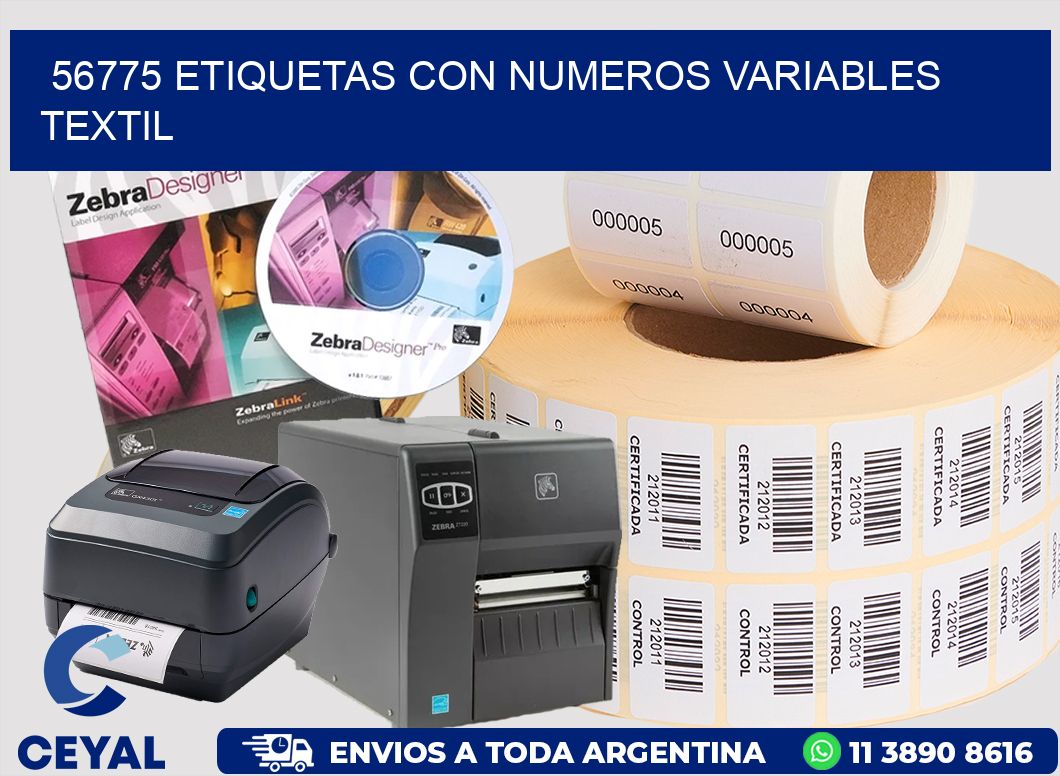 56775 ETIQUETAS CON NUMEROS VARIABLES TEXTIL