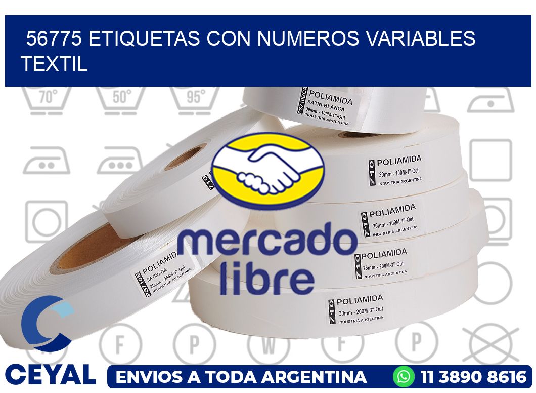 56775 ETIQUETAS CON NUMEROS VARIABLES TEXTIL