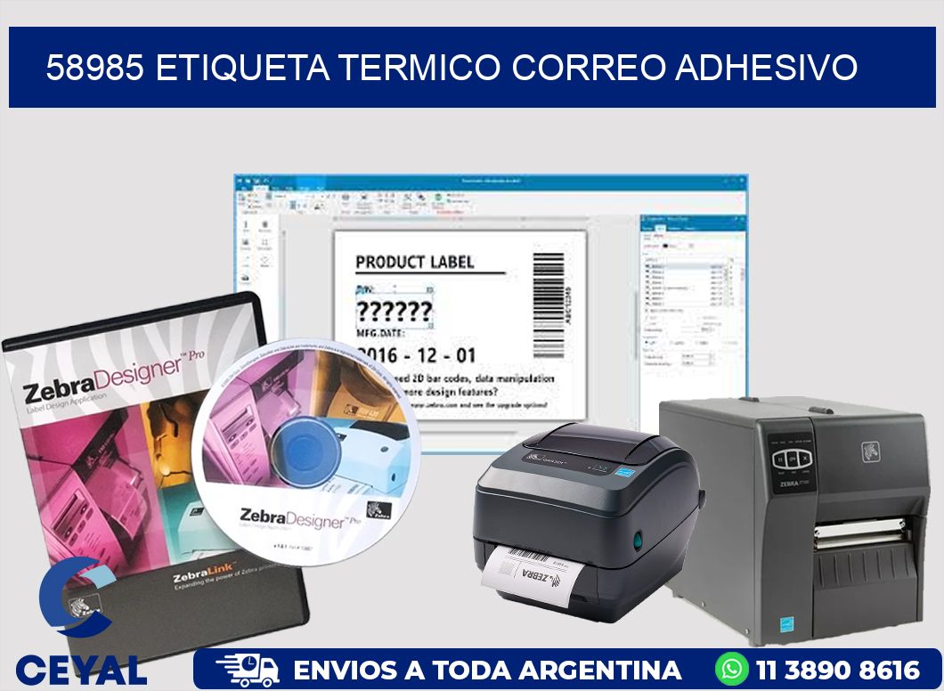 58985 ETIQUETA TERMICO CORREO ADHESIVO