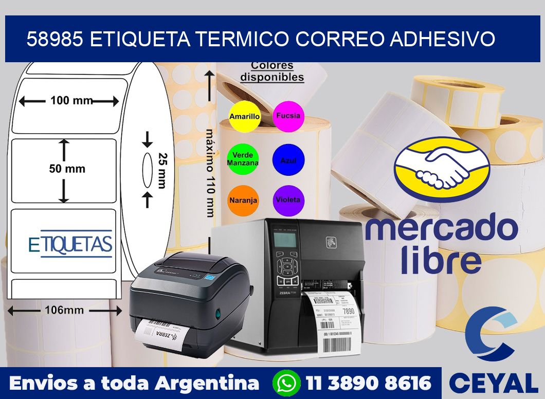 58985 ETIQUETA TERMICO CORREO ADHESIVO
