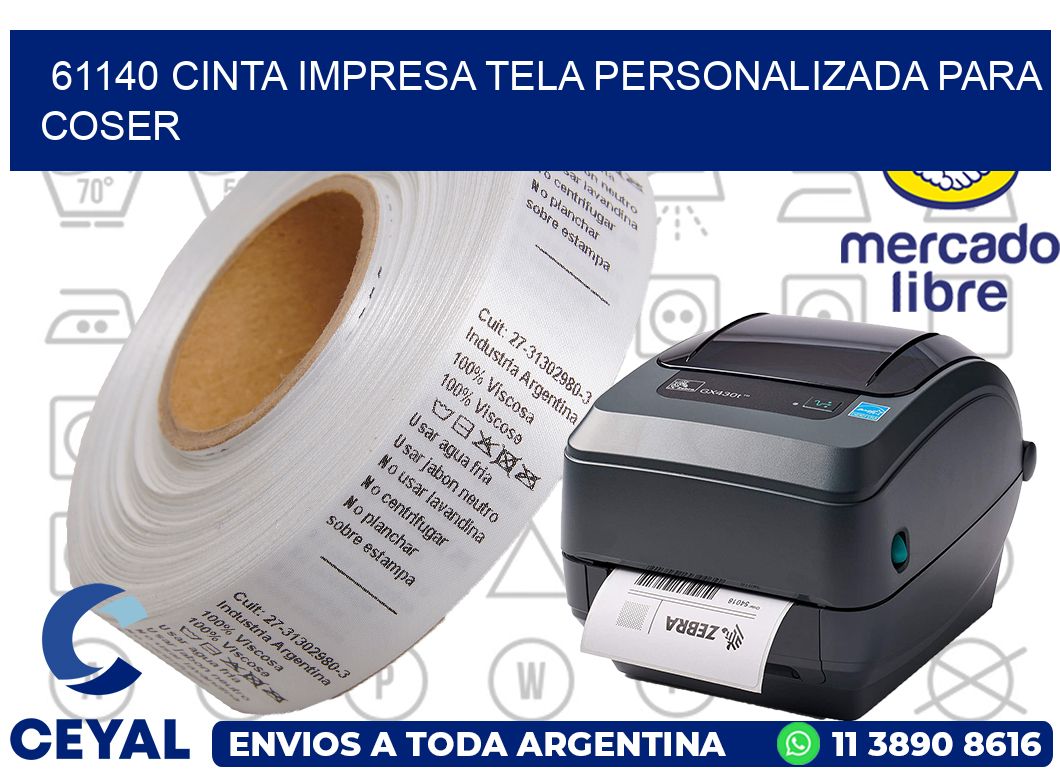 61140 CINTA IMPRESA TELA PERSONALIZADA PARA COSER