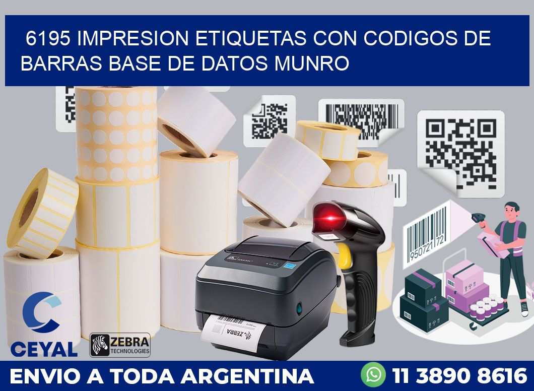 6195 IMPRESION ETIQUETAS CON CODIGOS DE BARRAS BASE DE DATOS MUNRO