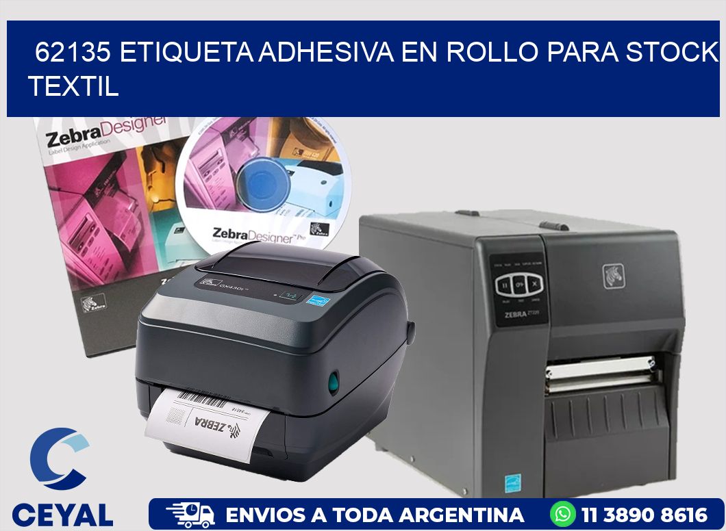 62135 ETIQUETA ADHESIVA EN ROLLO PARA STOCK TEXTIL
