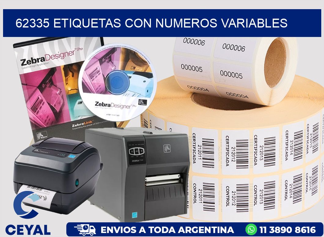 62335 ETIQUETAS CON NUMEROS VARIABLES