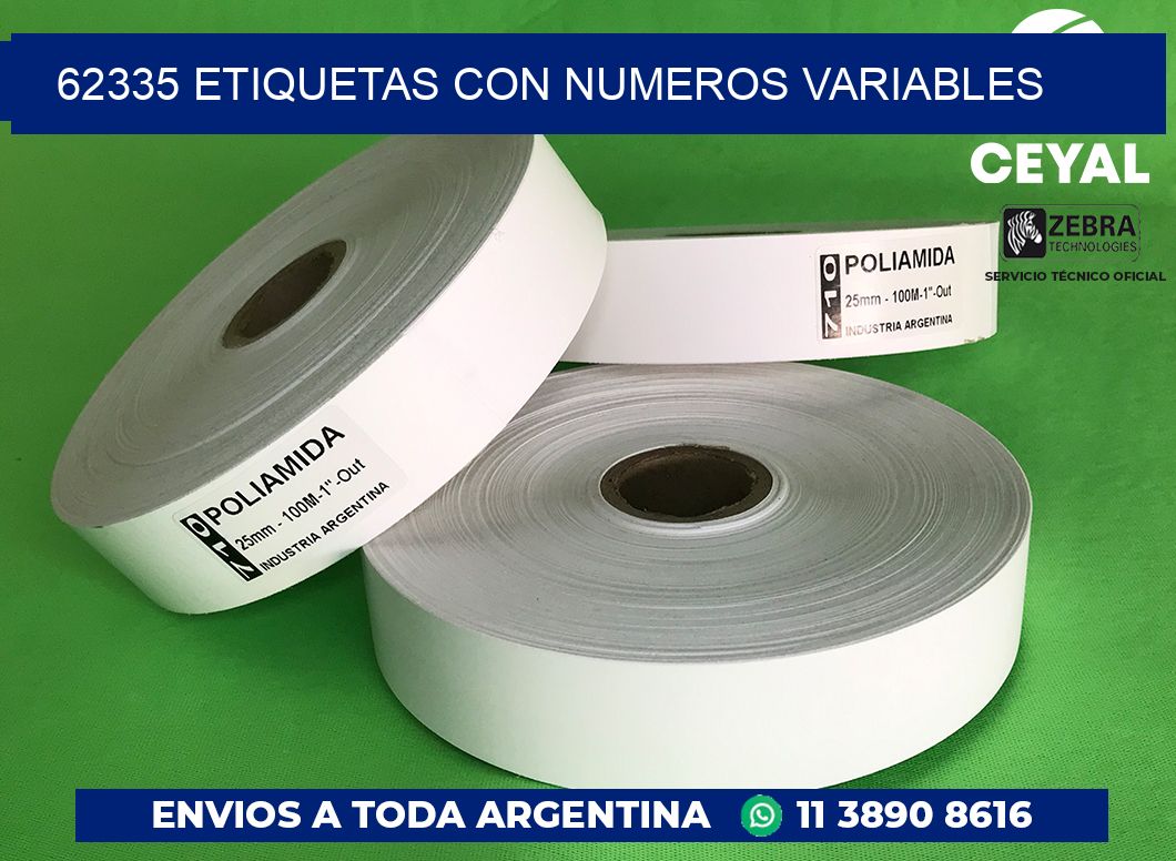 62335 ETIQUETAS CON NUMEROS VARIABLES