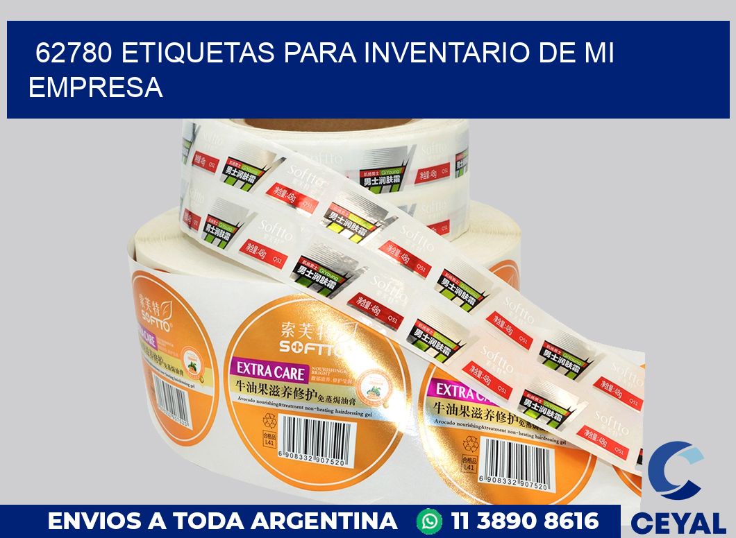 62780 ETIQUETAS PARA INVENTARIO DE MI EMPRESA
