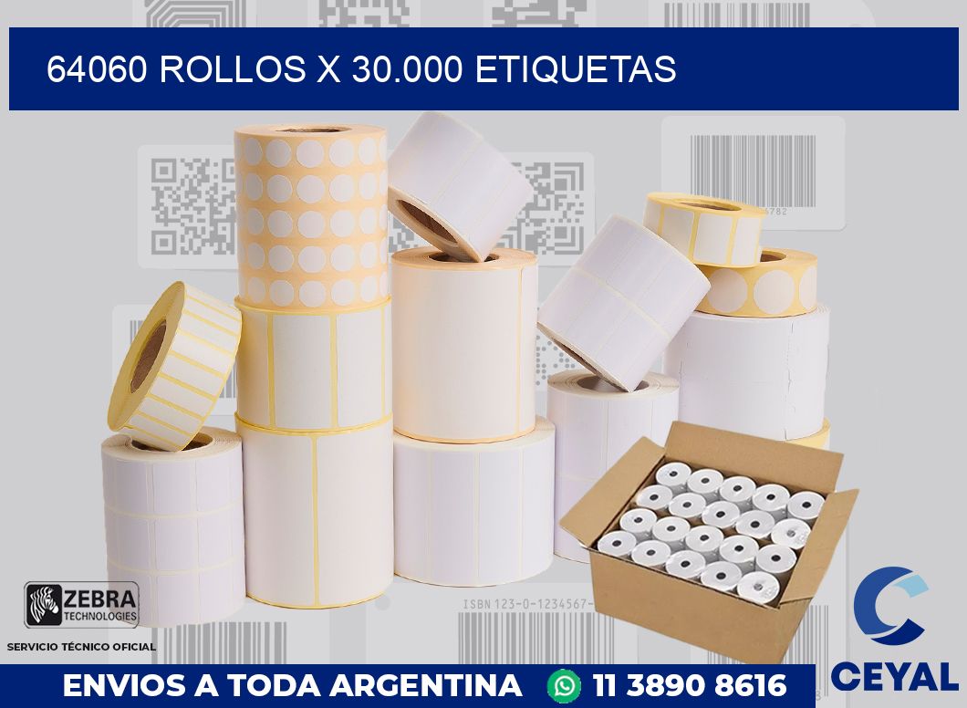 64060 Rollos x 30.000 etiquetas
