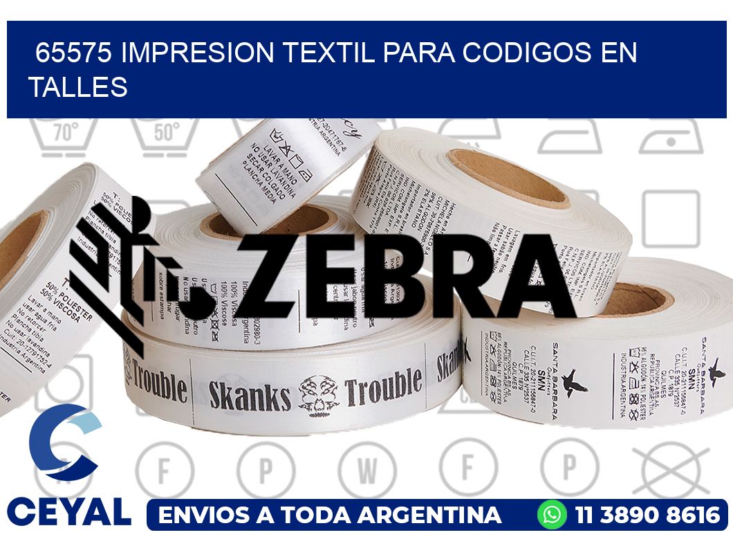 65575 IMPRESION TEXTIL PARA CODIGOS EN TALLES