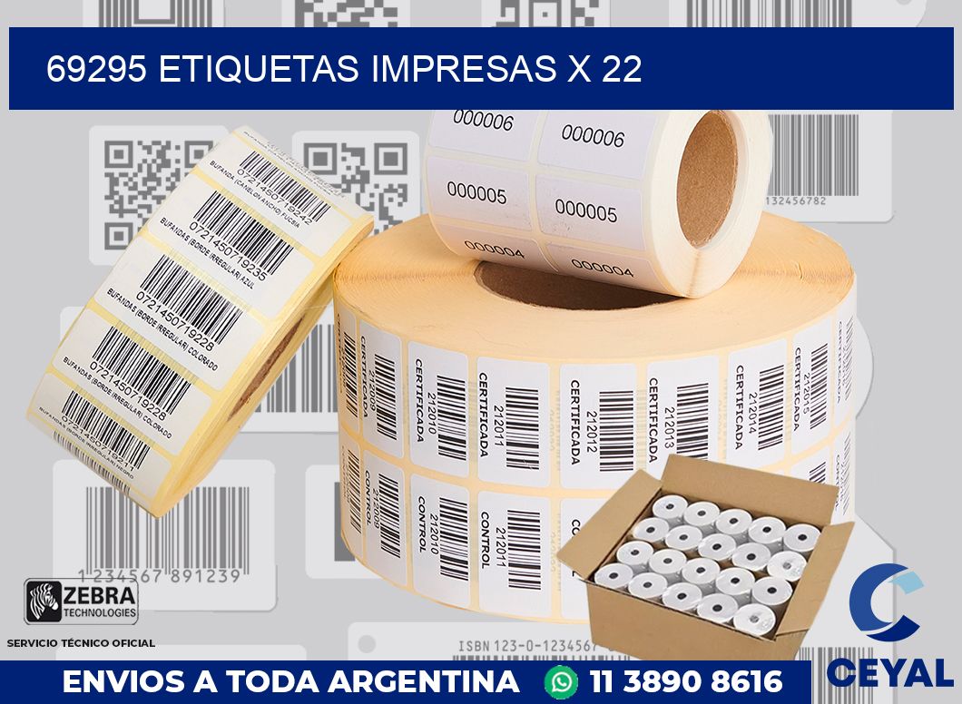 69295 Etiquetas impresas x 22