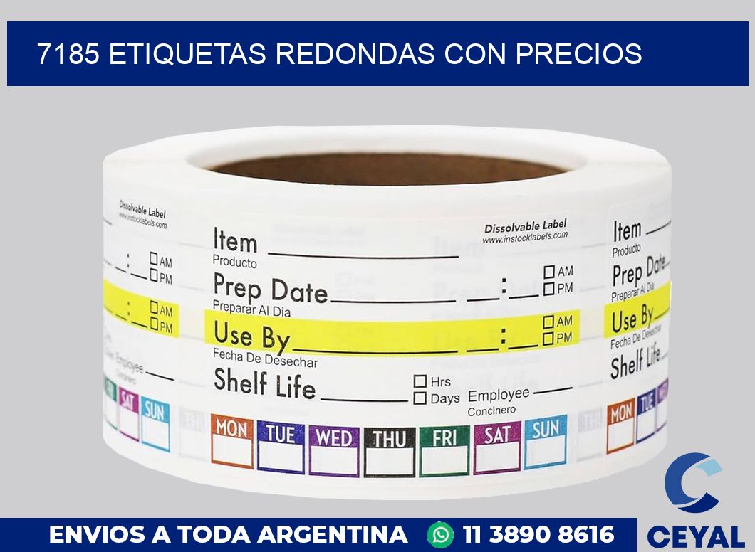 7185 ETIQUETAS REDONDAS CON PRECIOS