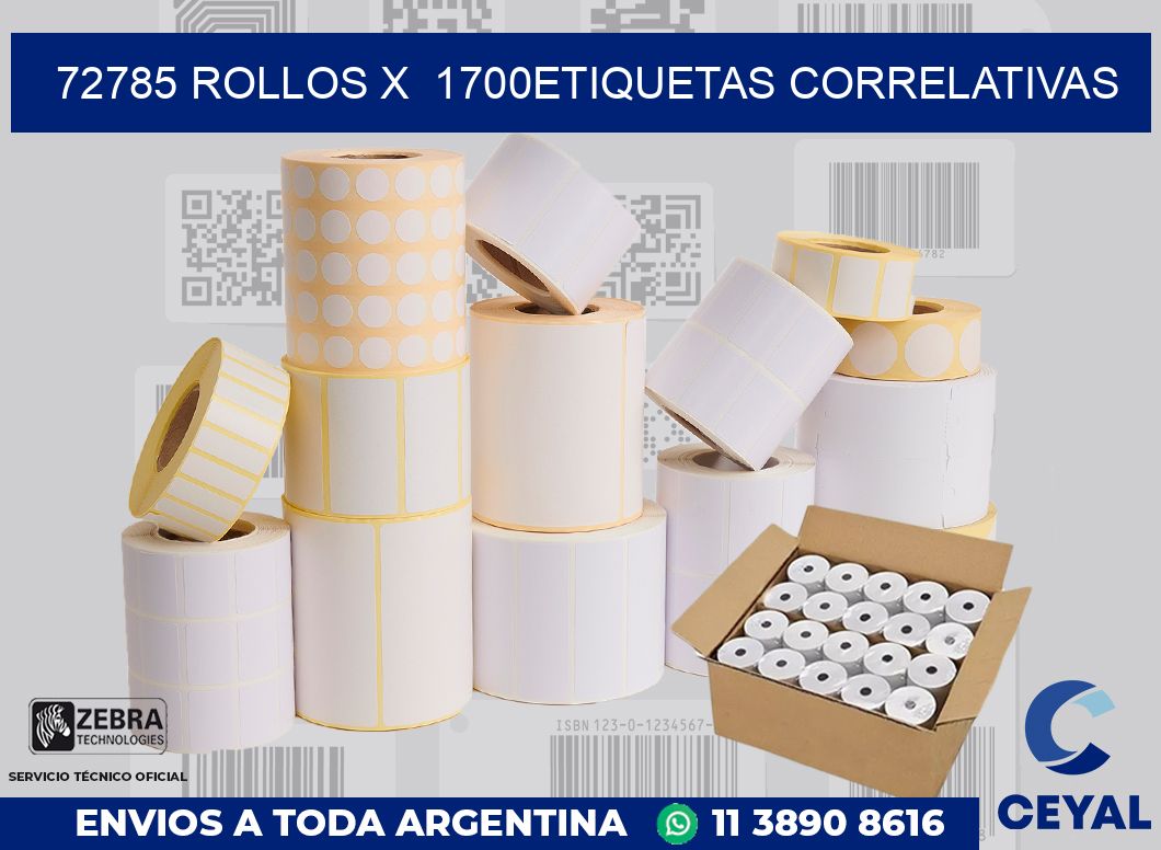 72785 Rollos x  1700etiquetas correlativas