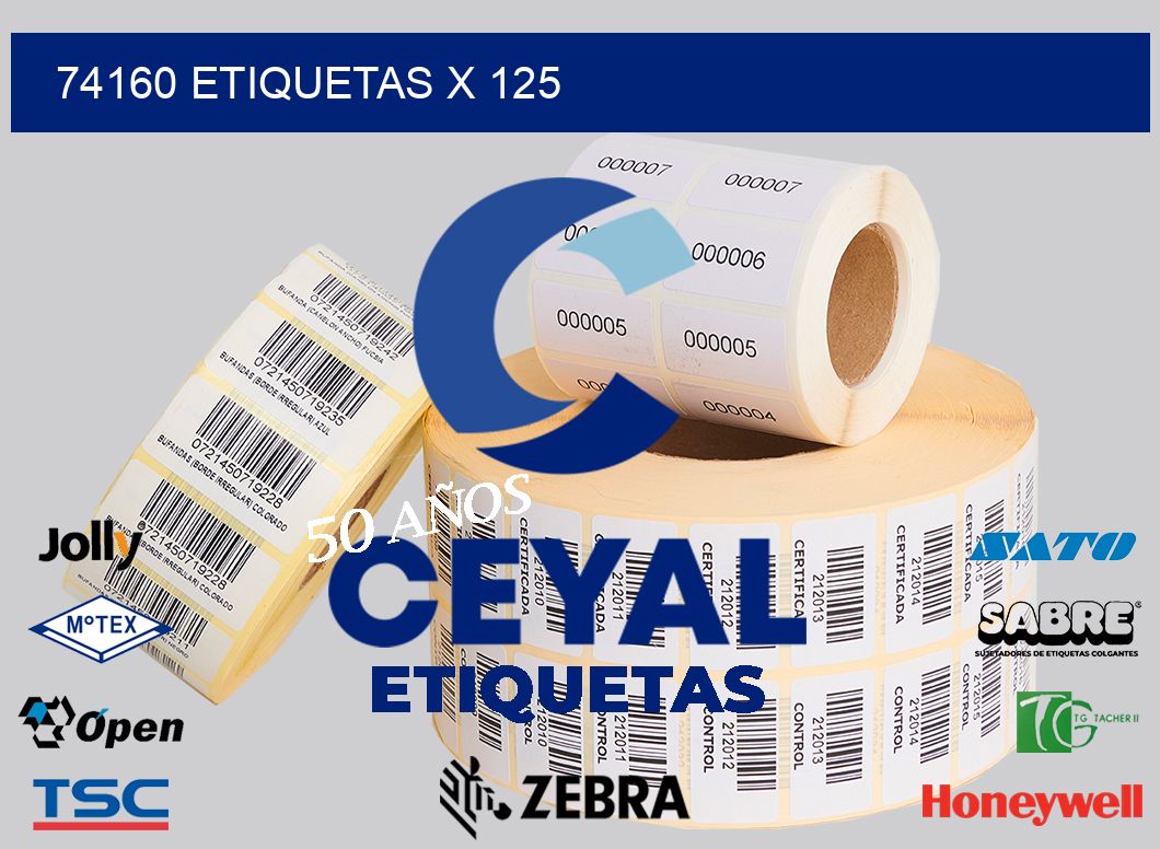 74160 Etiquetas x 125