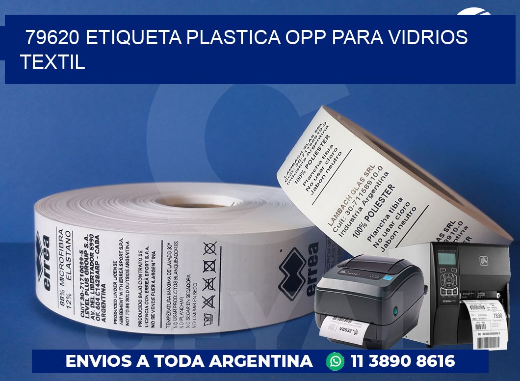 79620 ETIQUETA PLASTICA OPP PARA VIDRIOS TEXTIL