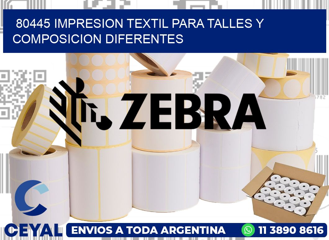 80445 IMPRESION TEXTIL PARA TALLES Y COMPOSICION DIFERENTES