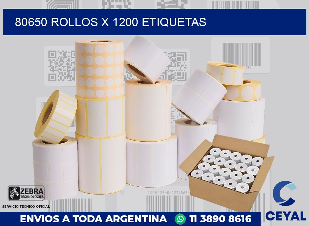 80650 Rollos x 1200 etiquetas