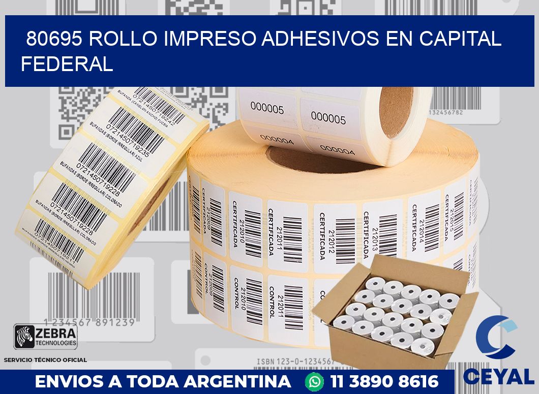 80695 ROLLO IMPRESO ADHESIVOS EN CAPITAL FEDERAL