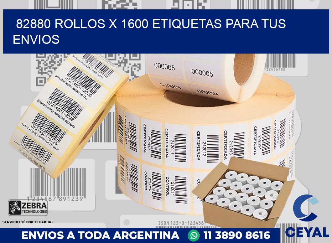 82880 Rollos x 1600 etiquetas para tus envios