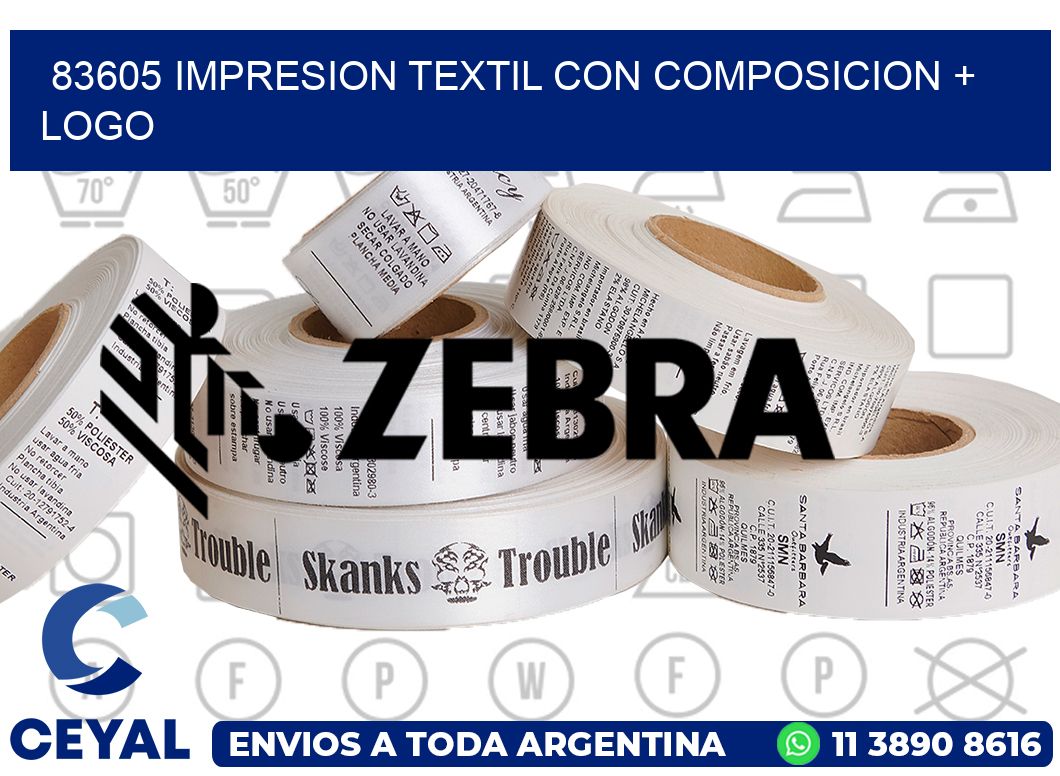 83605 IMPRESION TEXTIL CON COMPOSICION + LOGO