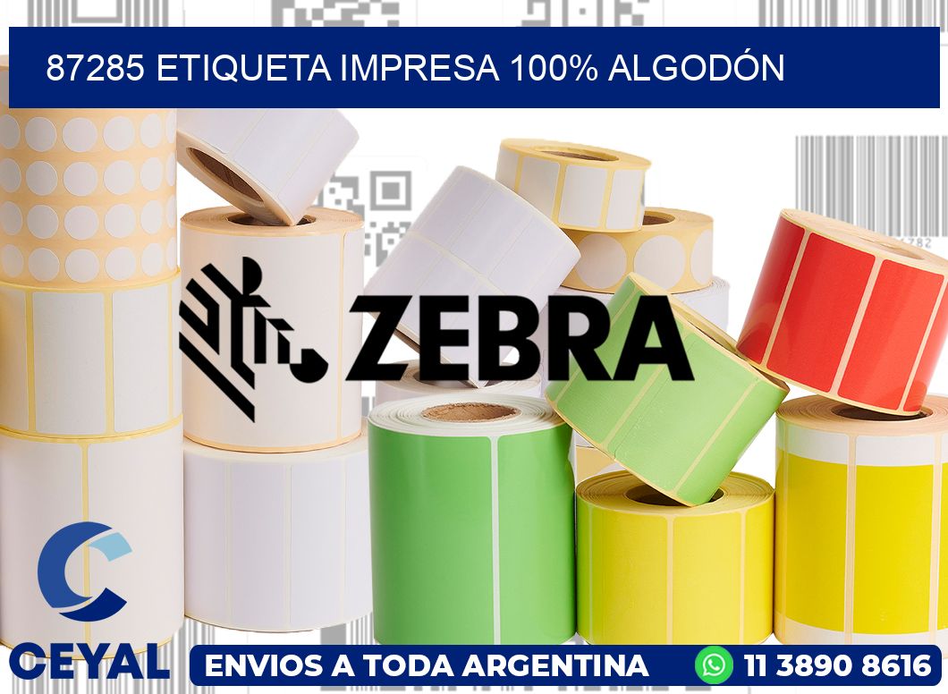 87285 ETIQUETA IMPRESA 100% ALGODÓN