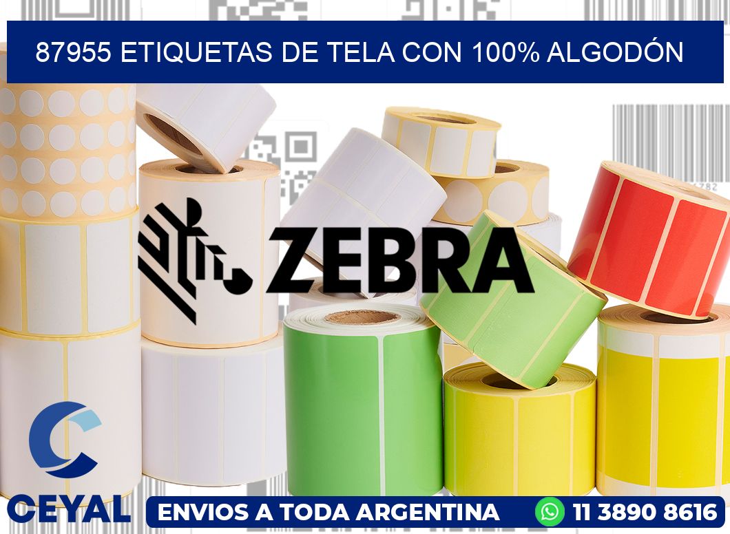 87955 ETIQUETAS DE TELA CON 100% ALGODÓN