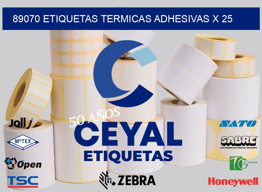 89070 etiquetas termicas adhesivas x 25