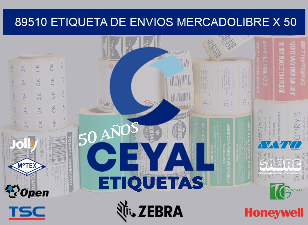 89510 etiqueta de envios mercadolibre x 50