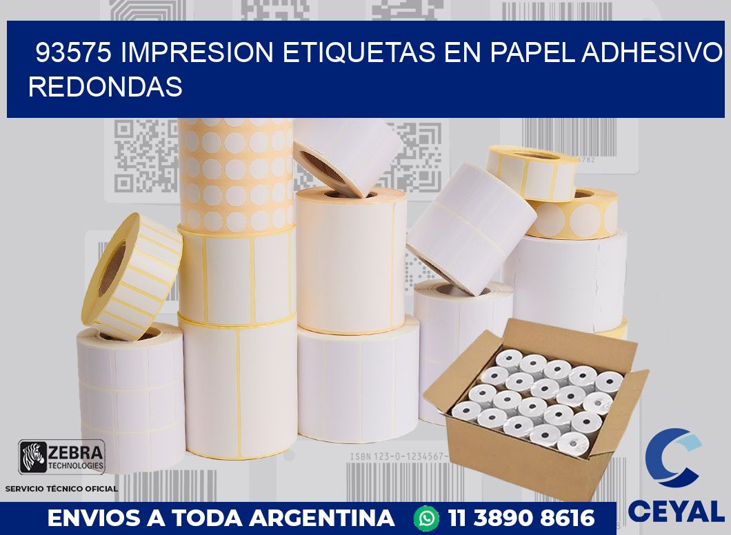 93575 IMPRESION ETIQUETAS EN PAPEL ADHESIVO REDONDAS