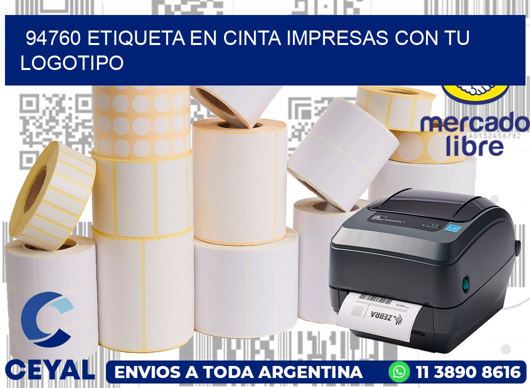 94760 ETIQUETA EN CINTA IMPRESAS CON TU LOGOTIPO