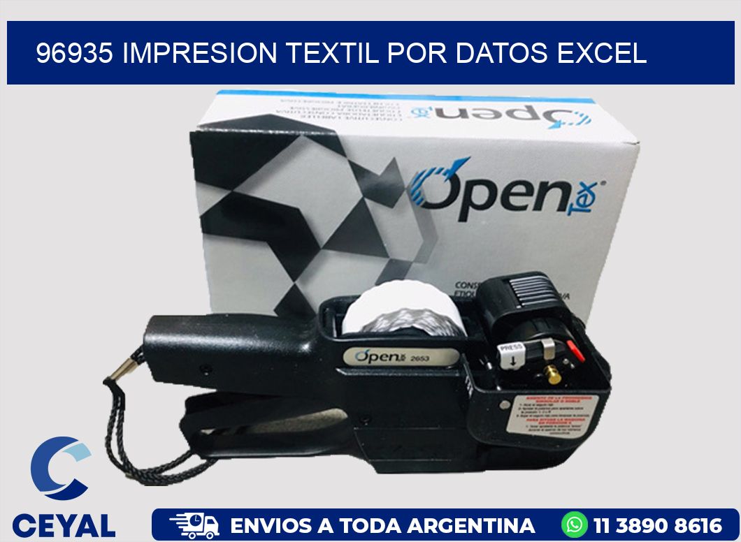 96935 IMPRESION TEXTIL POR DATOS EXCEL