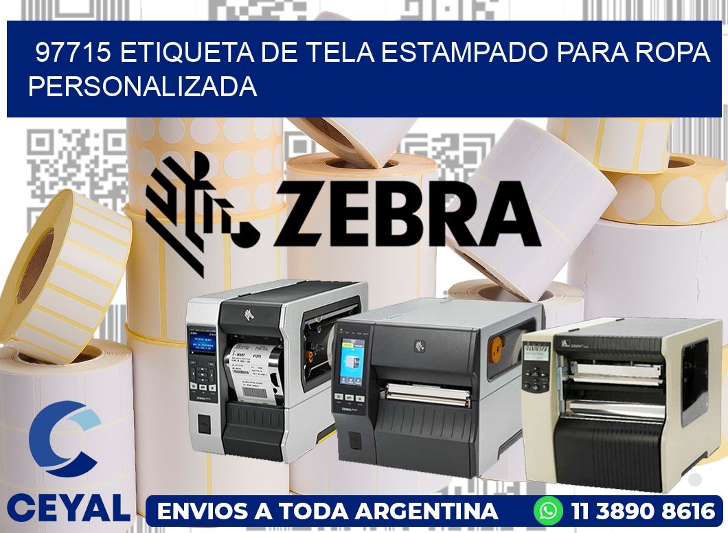 97715 ETIQUETA DE TELA ESTAMPADO PARA ROPA PERSONALIZADA