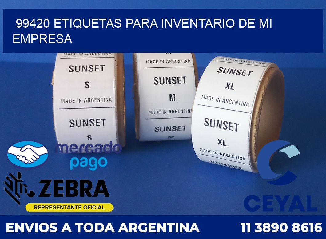 99420 ETIQUETAS PARA INVENTARIO DE MI EMPRESA