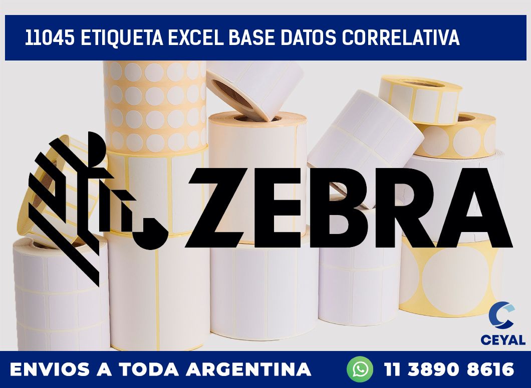 11045 etiqueta excel base datos correlativa
